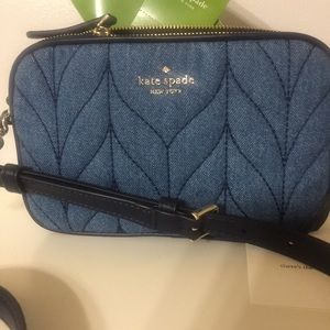 Kate Spade  quilted denim phone / crossbody